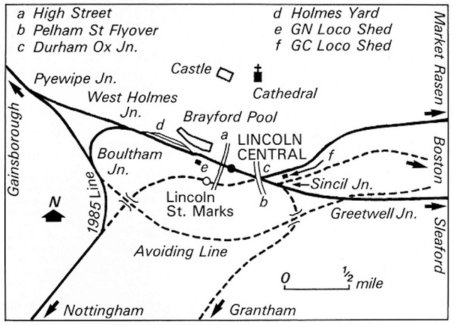 Lincoln railway map